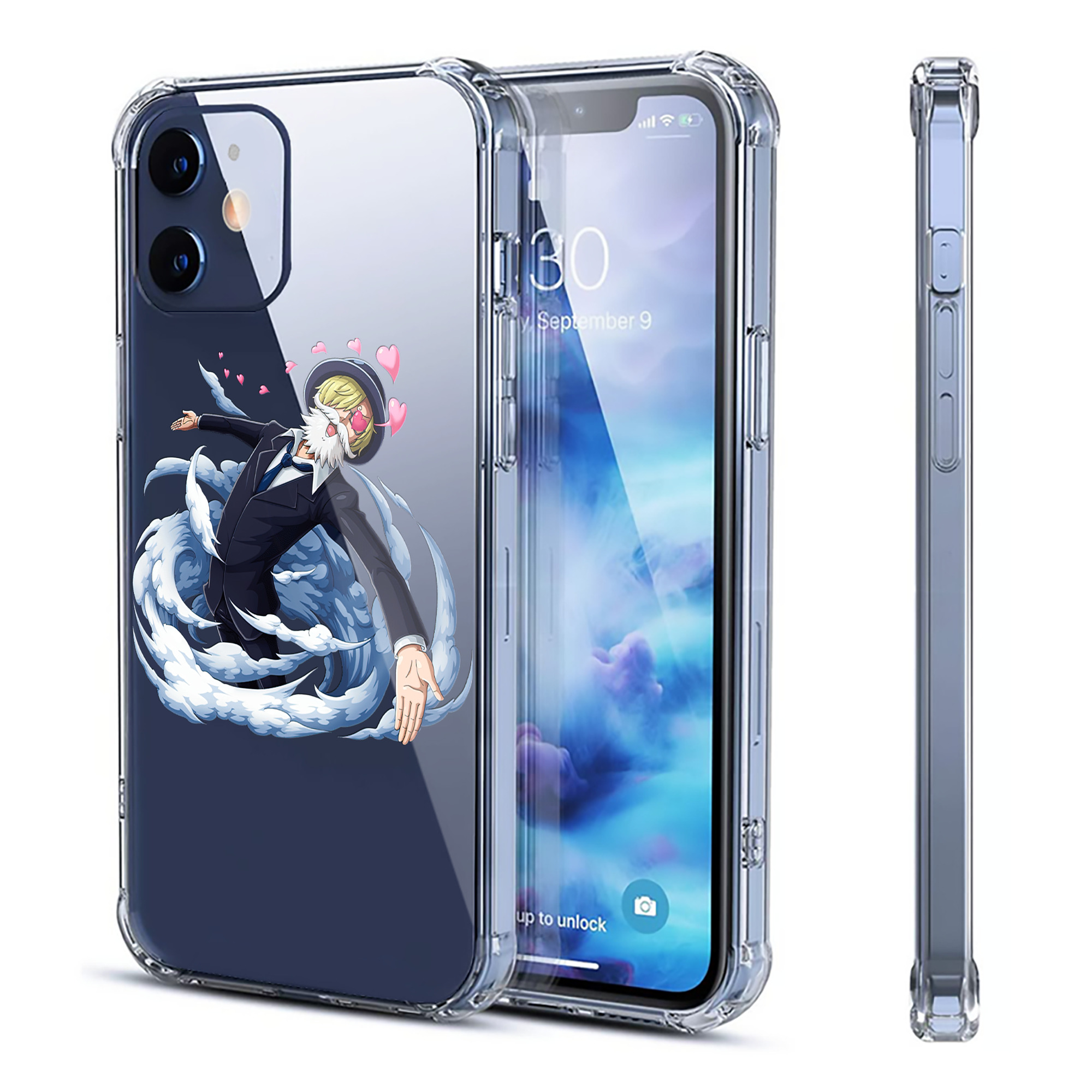 （画像用） ワンピース サンジ ONE PIECE Sanji 【iPhone 12シリーズ対応】透明スマホケース（クリアソフトケース）